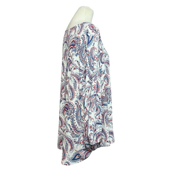 Chicos Cutout Blouse Women 4 Plus Size Paisley Flowy Americana Career Office Top - Picture 8 of 11